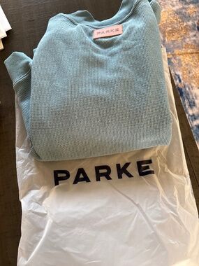 Parke Sport glacier blue waffle crew neck